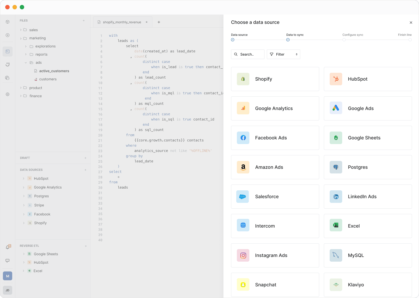 Weld data sources